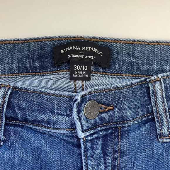 Banana Republic Straight Leg Ankle Medium Wash Side Stripe Jeans 30 Women’s - Picture 11 of 13